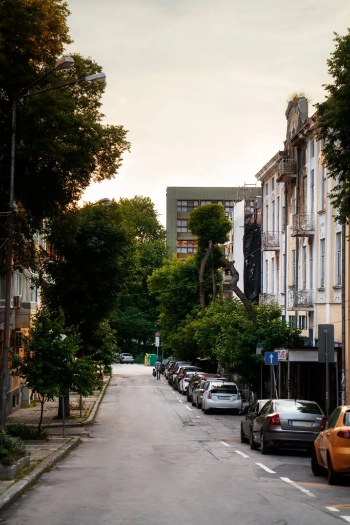 Urban residential street in Bedford representing the prompt 24/7 service area for KOZ Plumbing & Heating emergency plumbers.