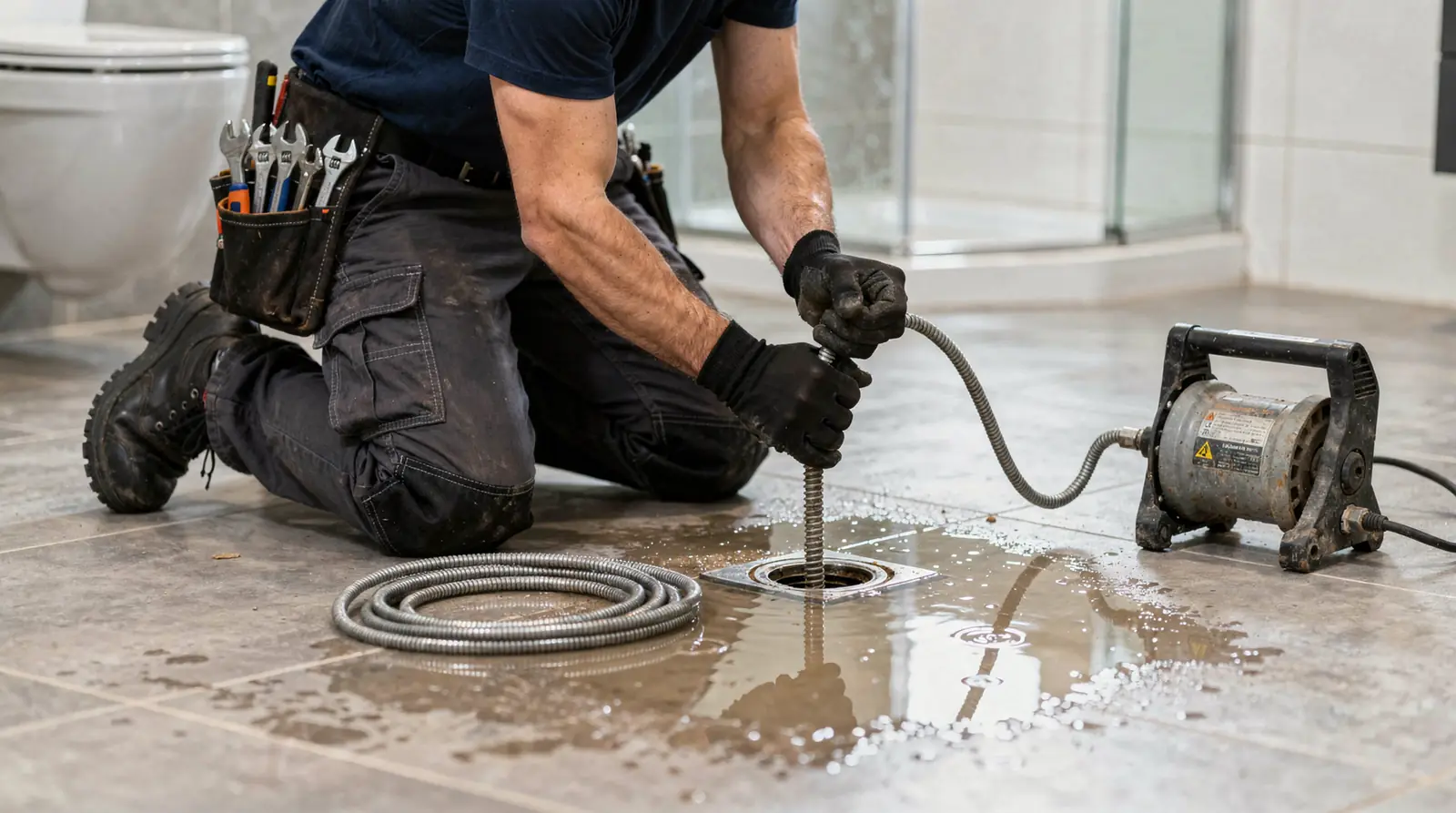 Emergency drain unblocking follows a clear sequence: diagnose the blockage, clear it, then confirm