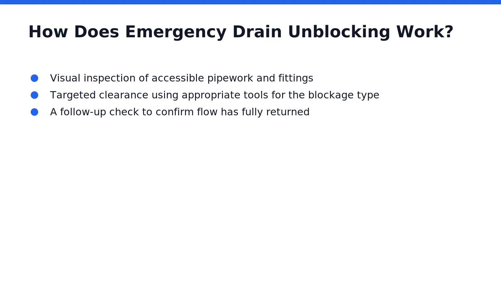 Speed defines the process. Uxbridge property owners facing a sudden backup typically see engineers respond