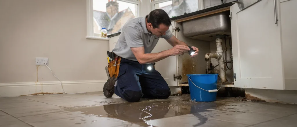 An Oxford leak escalates within minutes, turning a dripping joint into structural damage across walls